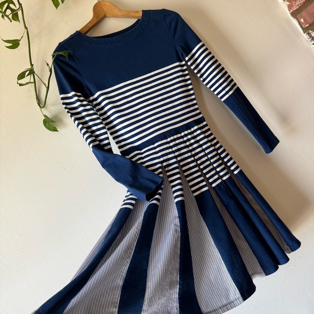 Band of Outsiders Navy & White Striped Dress Size 0